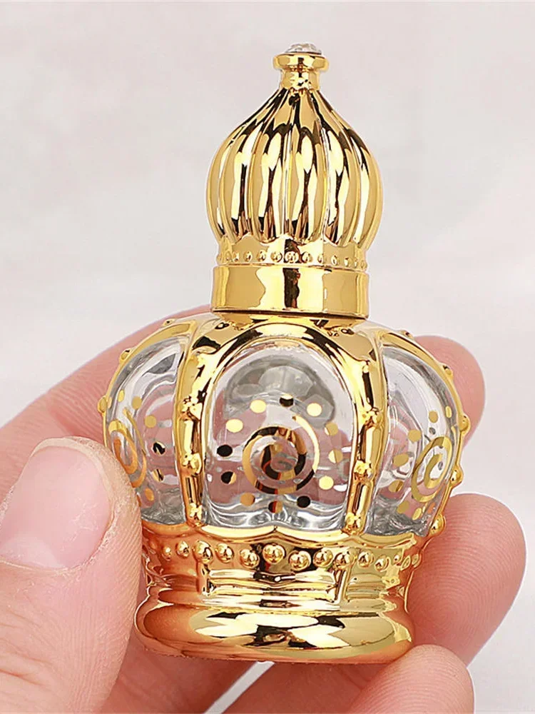 3ml 6ml 15ml Mini Refillable Glass Roller Bottles with Gold Cap, Empty Roll-On Containers for Essential Oils, Perfume, DIY Aromatherapy, Travel Octagon Vials Portable Massage Skincare Bottiglia Profumo Roll On