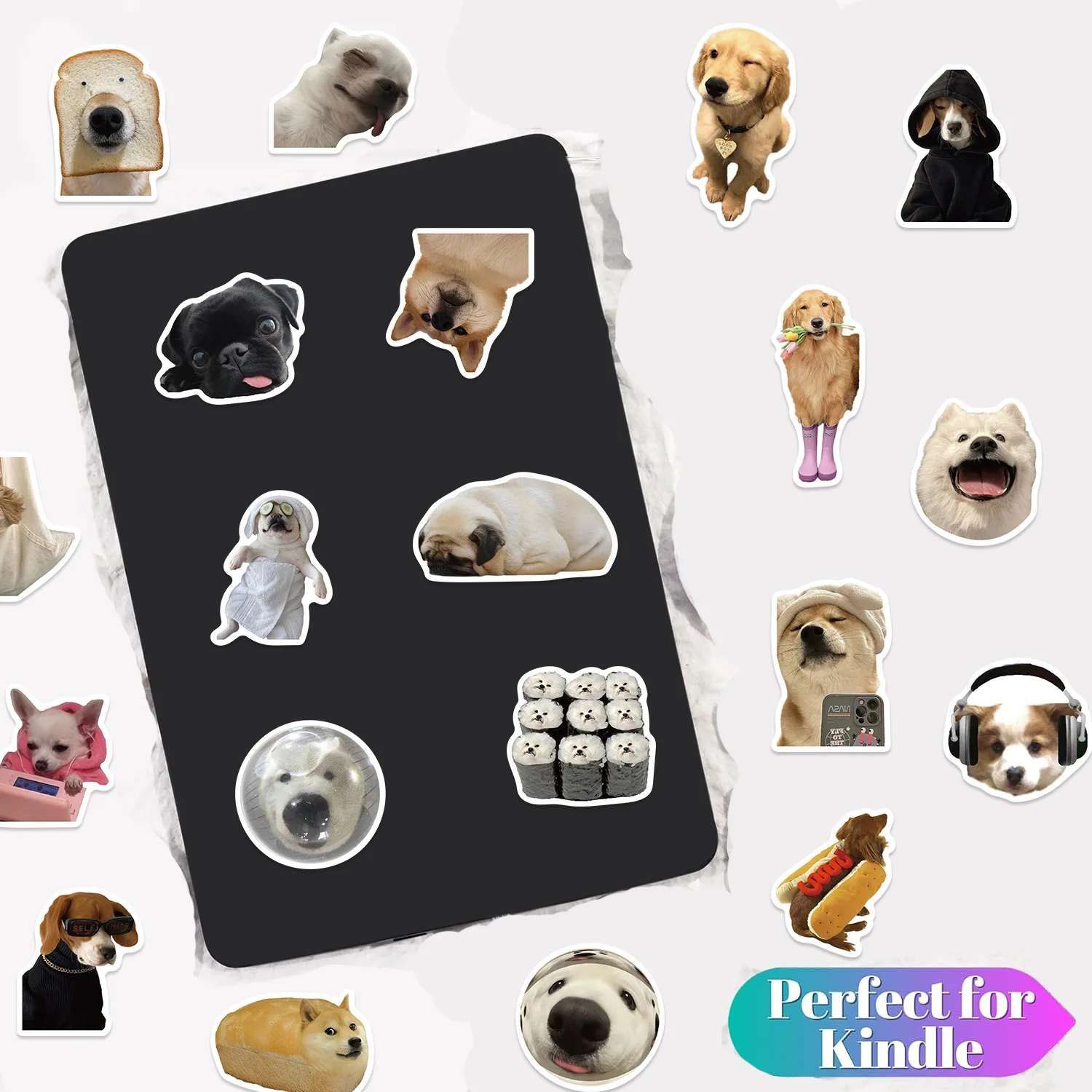 10/50PCS Cute Funny Dog MEME Graffiti Stickers Vinyl Waterproof Decorative Packaging Decals for Phone, Laptop, Guitar, Notebook, Suitcase, Cup, Kids Toys – Durable PVC Dog Design Sticker Set - 图片 2