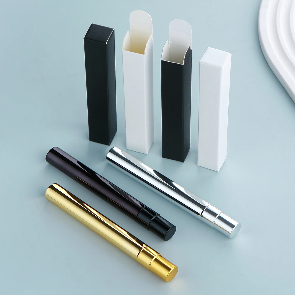 50pcs/Lot Electroplated Glass Perfume Bottles with Square Package Box, Refillable Atomizer Spray Parfum, Custom LOGO Printing Available with Frosted, UV Plating, Hot Stamping, Labeling for Cosmetic and Travel Use 5