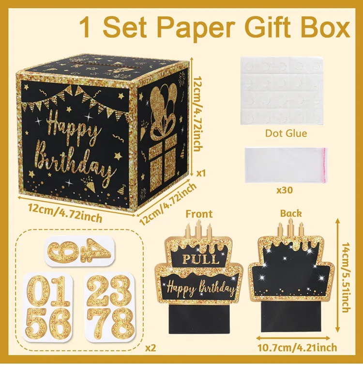 Birthday Money Gift Boxes with Pull-Out Happy Birthday Card, Fun Cash Surprise Packaging for Kids and Adults, Creative Party Favor Box for Birthday Celebrations, Durable and Reusable Paper Boxes - 图片 7