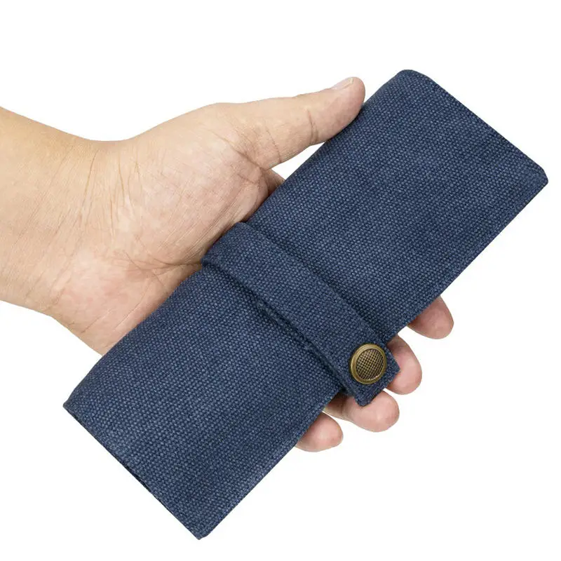 Premium Canvas Watch Band Roll Organizer with 5 Individual Slots, Portable Travel Storage Case for Smart Watches and Straps, Durable Anti-Slip Wristwatch Bag for Secure On-the-Go Protection 4