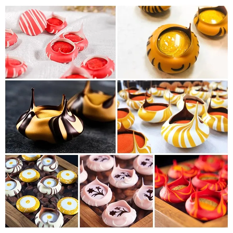 15-Cavity Polycarbonate Chocolate Mold – Volcano-Shaped Bonbons and Candy Forms, Lens-Style Confectionery Mold for Chocolate, Candy, Baking, Refrigerator & Freezer Use, φ1.58"xH0.24" - 图片 4