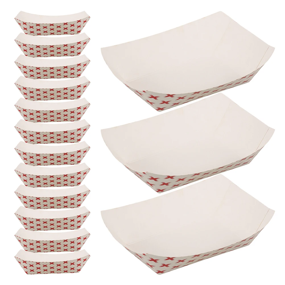 50pcs Hot Dog Food Boat Trays, Paper Plates for Chicken Wings, Nachos, BBQ, and Party Snacks, Disposable Paper Food Trays for Catering, Picnics, and Events 5