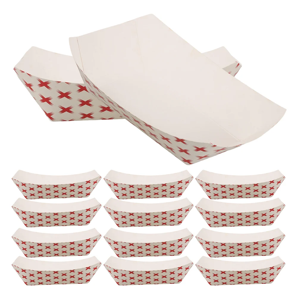 50pcs Disposable Kraft Paper Food Boats Trays for Hot Dogs, Chicken Wings, French Fries, BBQ, Snacks, Takeout, Party Catering, Outdoor Events, Restaurant Serving Containers, Eco-Friendly Paper Snack Trays 1