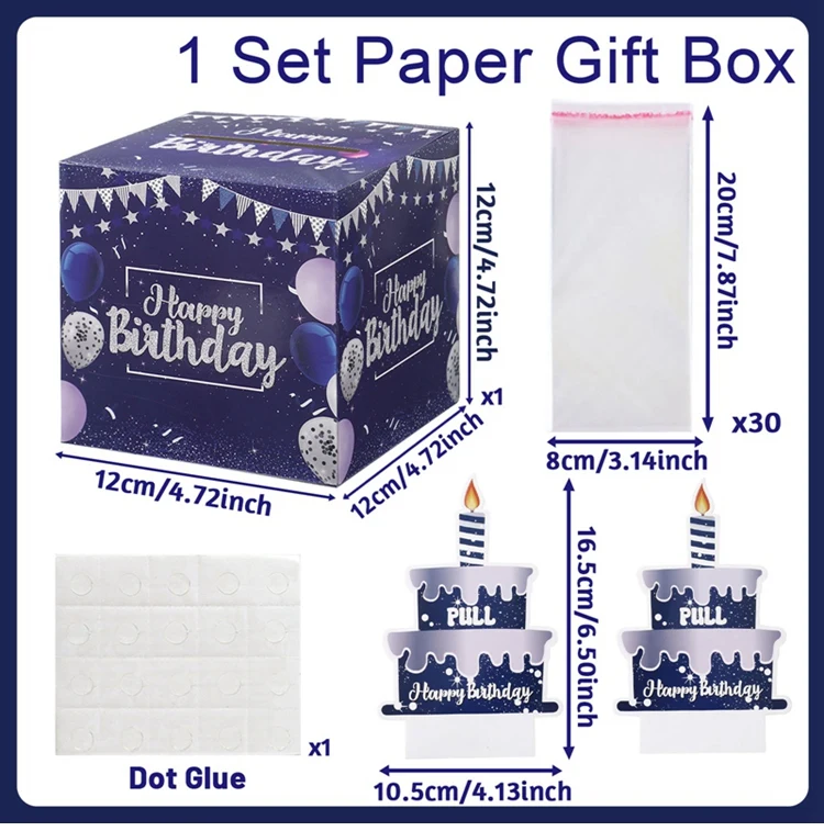 Birthday Money Gift Boxes with Pull-Out Happy Birthday Card, Fun Cash Surprise Packaging for Kids and Adults, Creative Party Favor Box for Birthday Celebrations, Durable and Reusable Paper Boxes - 图片 11