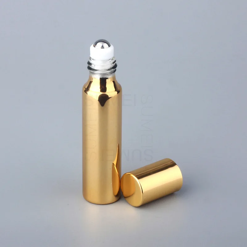10ml Glass Roll-On Bottle with Stainless Steel Roller Ball for Travel Essential Oils, Eye Cream, Face & Body Care, Leak-Resistant UV-Protected Mini Cosmetic Container in Gold, Silver, Black for DIY Packaging - 图片 8