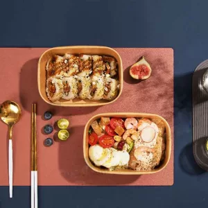 50Pcs Kraft Paper Lunch Boxes Disposable Meal Prep Containers with Tab Lock, Eco-Friendly Takeout Food Packaging Boxes for Salad, Snacks, Restaurant, Catering, Home Kitchen, Party and Delivery