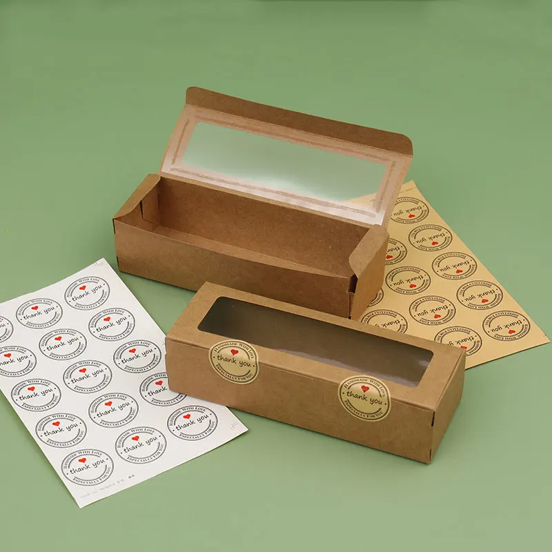10/20/30/50 Pcs Kraft Paper Gift Boxes with Transparent Window, Dessert and Candy Packaging Containers for Weddings, Birthdays, Parties, Baking, Cake Presentation, and Holiday Favors - 图片 5