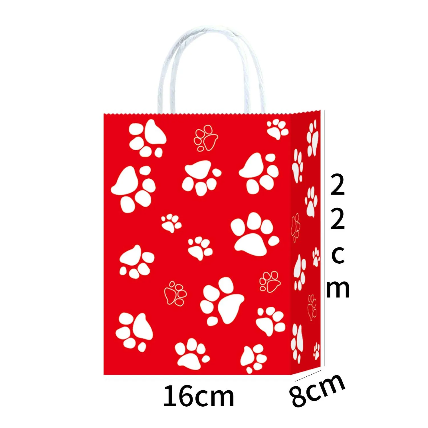 5 or 100pcs Dog Gift Bags 6.3×3.1×8.6inch Puppy Paw Print Kraft Paper Bags Multi-Color White Blue Yellow Green Red for Pet Party Birthday Favor Supplies - 图片 8