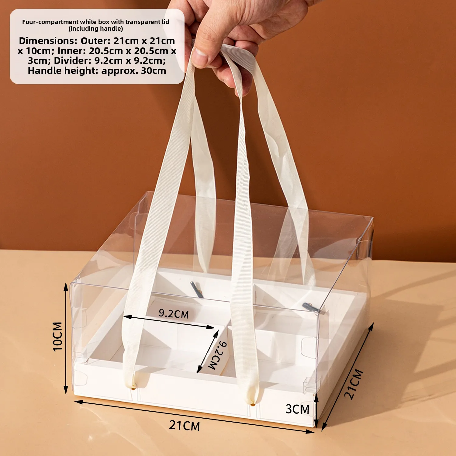 Premium Kraft Paper Dessert Gift Box with 4/6/9 Compartments – Sturdy Pastry Container for Mousse Cups, Cupcakes, Mini Cakes, Picnic Treats, Party Favors, Bakery Packaging, Holiday and Celebration Use - 图片 30