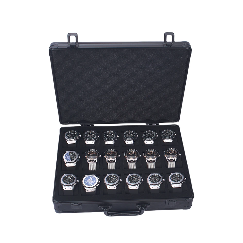 Elegant 18-Slot Aluminum Watch Organizer Box with Brushed Metal Finish, Lockable Jewelry Storage Case for Watches, Bracelets, and Accessories – Premium Display Holder for Men’s and Women’s Collections Elegant 18-Slot Aluminum Watch Organizer Box with Brushed Metal Finish, Lockable Jewelry Storage Case for Watches, Bracelets, and Accessories – Premium Display Holder for Men’s and Women’s Collections
