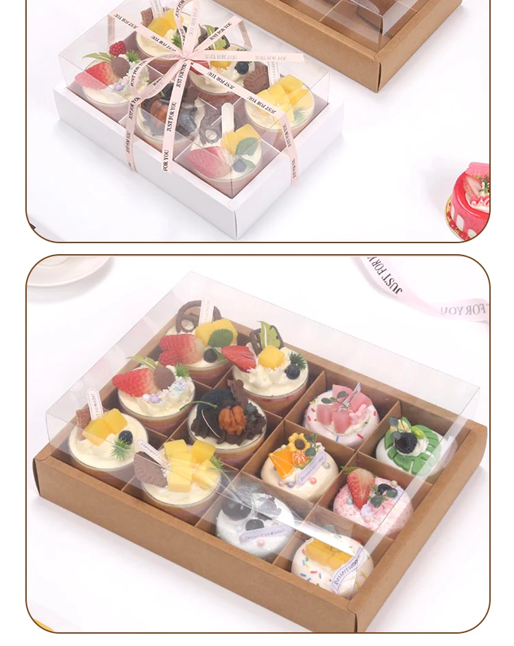 Gold Foil Embossed Multi-Lattice Cupcake Box Hard Dessert Packaging for Cookies, Cakes, Macarons, Snacks, Weddings, Parties, Bakery Takeaway, Custom Logo, Pattern, Size, Material, 2/4/6/9 Divider Options 5