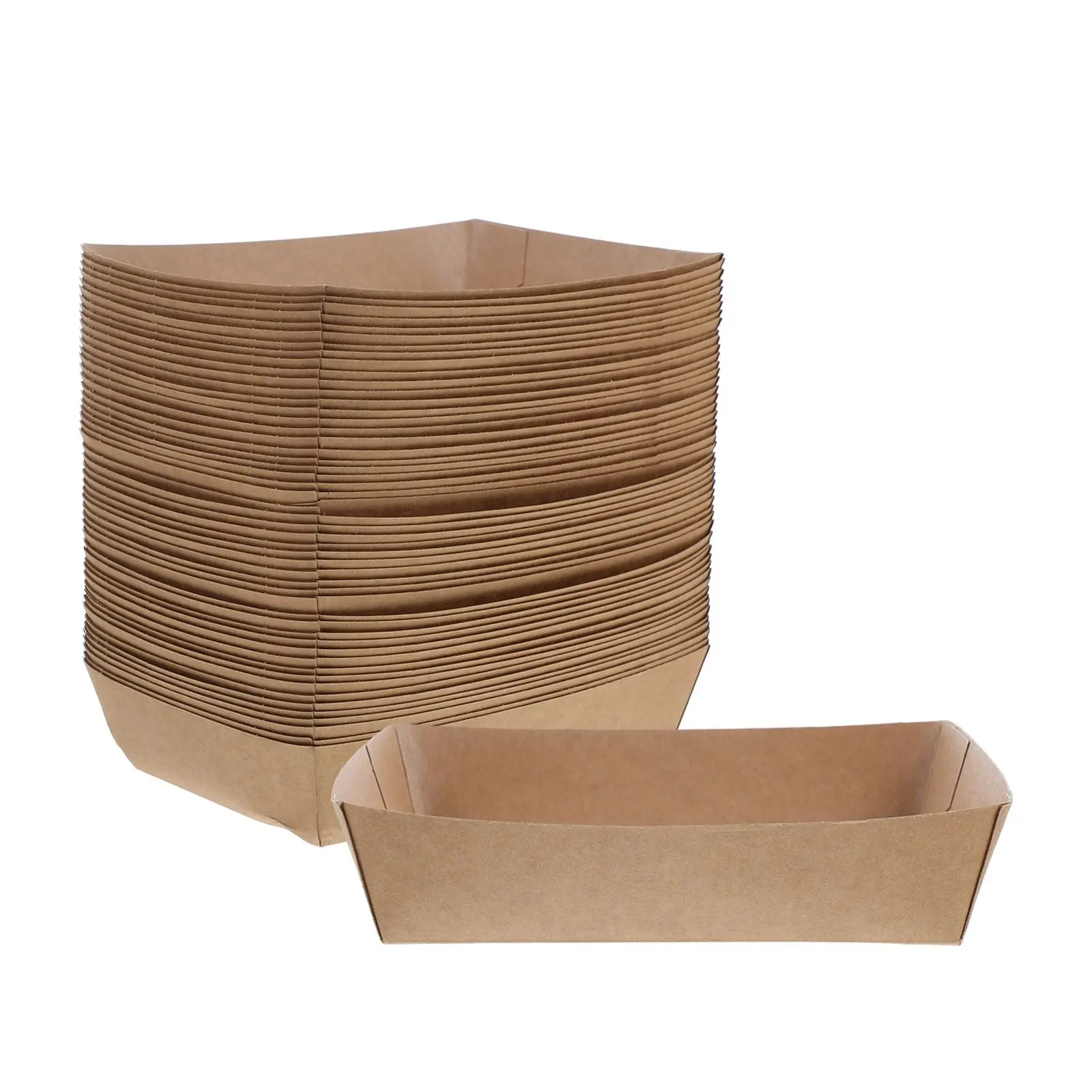 50pcs Disposable Paper Sandwich and Hot Dog Boxes, Kraft Food Boat Trays for Takeout, Picnic, BBQ, Fried Foods, and Party Snacks 9