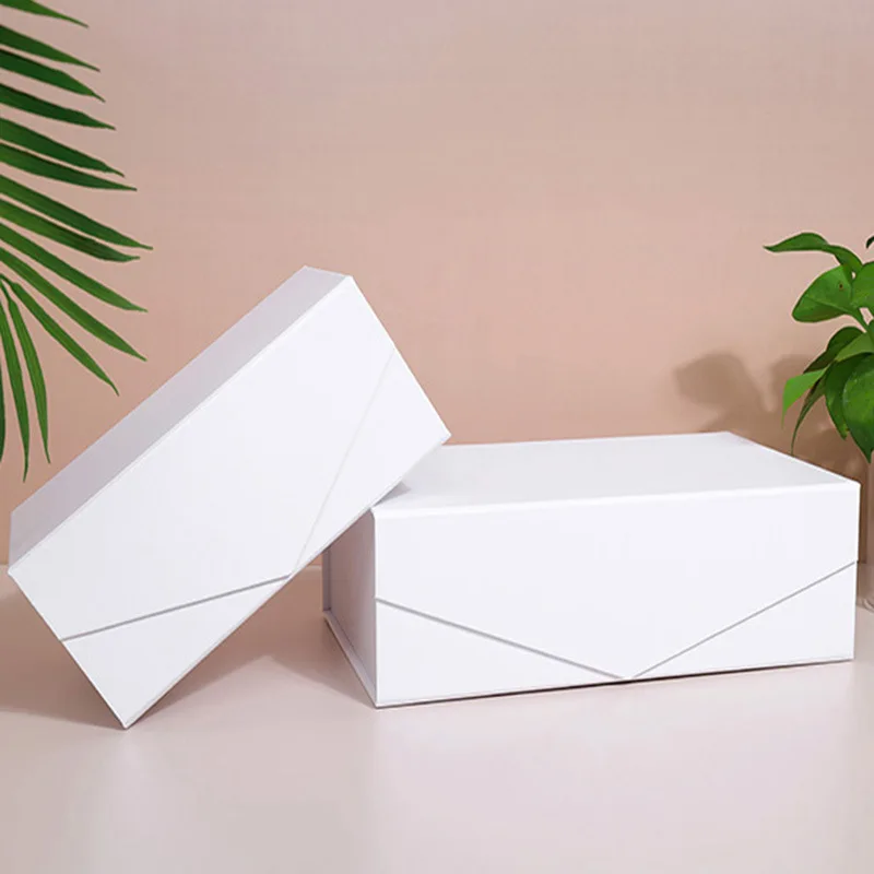 2PCS Exquisite Flip-top Magnetic Paper Boxes, Large Capacity Universal Packaging Box for Clothing, Shoes, and Storage, Luxury Craft Folding Gift Carton for Boutique Retail and Elegant Present Wrapping - 图片 2