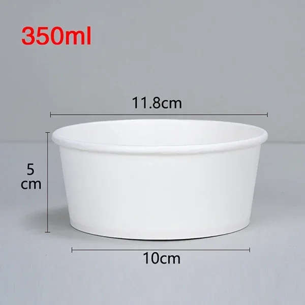 50Pcs Disposable Paper Bowls Eco-Friendly Round Food Containers with Lids, Takeaway Salad Soup Rice Noodle Lunch Packaging Boxes for Restaurants, Picnics, Catering, Fast Food and Party Use - 图片 8