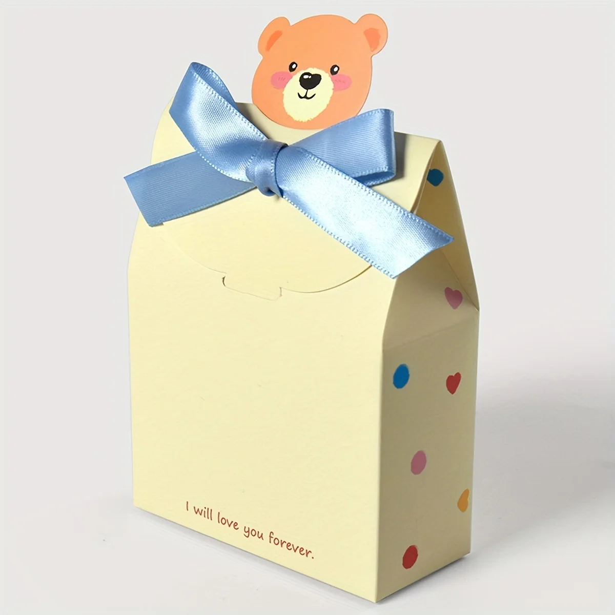 10PCS Cartoon Bear Foldable Square Gift Boxes, Durable and Stylish Paper Packaging for Gender Reveal, Weddings, Birthday Parties, Holiday Celebrations, Multi-Purpose Gift Box Set, Factory Direct Supply - 图片 6