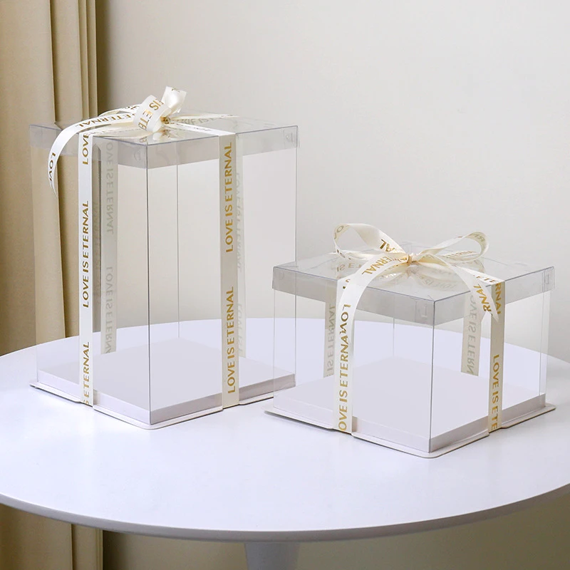High-Capacity Transparent Cake Box for Chocolate and Dessert Packaging, Clear Birthday Wedding Cake Container, DIY Favor Display, Party Supplies, Reusable Gift Box