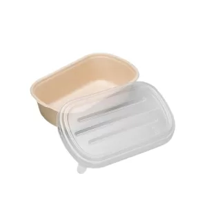 Disposable Degradable Paper Lunch Boxes with Lid 500ml 700ml 850ml 1000ml, Eco-Friendly Pulp Salad Bento Food Containers Oil-Proof Leak-Resistant Takeout Bowls for Hot and Cold Meals, Dessert, Cake, Parties