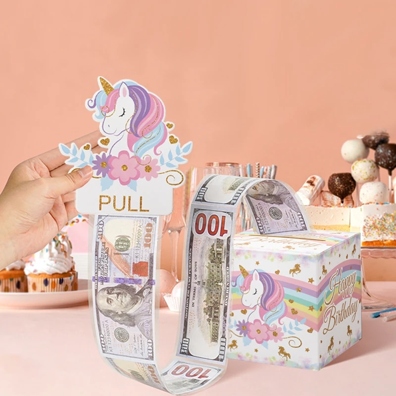 Birthday Money Gift Boxes with Pull-Out Happy Birthday Card, Fun Cash Surprise Packaging for Kids and Adults, Creative Party Favor Box for Birthday Celebrations, Durable and Reusable Paper Boxes 38