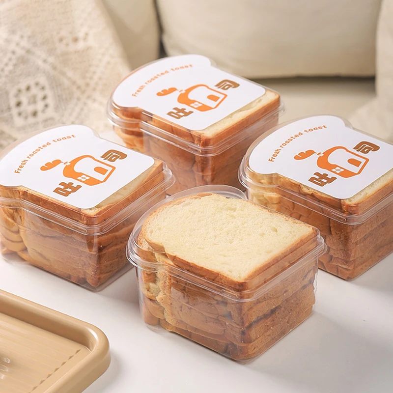 10PCS Sandwich & Burger Wrapping Packaging Boxes, Toast and Bread Oilproof Holders with Lids, Disposable Pastry Trays for Takeout, Bakery, Parties, Gifts, Home Storage - 图片 2
