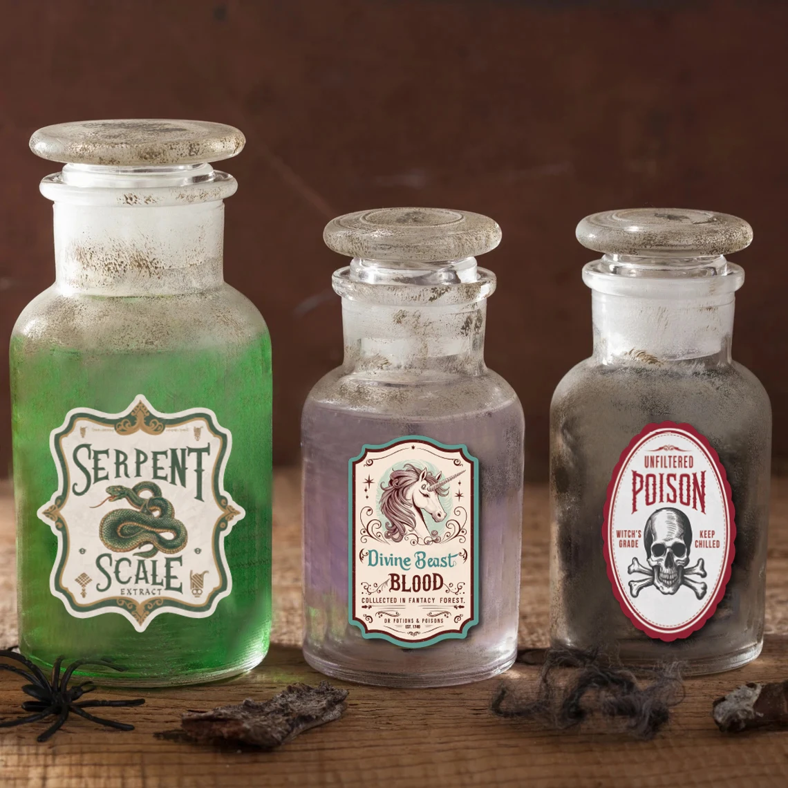 12-Pack Irregular Halloween Potion Bottle Stickers – Apothecary-Themed Wine Labels for Spooky Parties, Haunted House Decorations, Bar Decor, Gift Wrapping, DIY Halloween Event Supplies 4