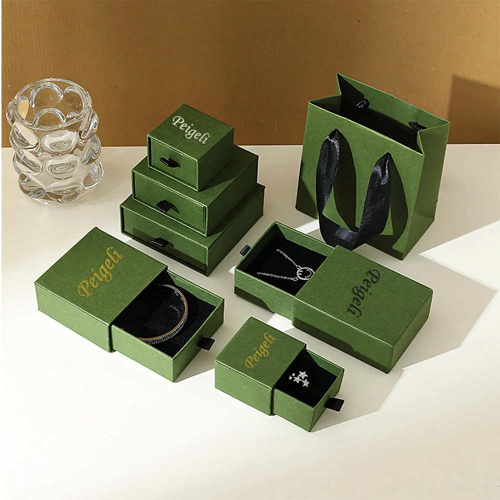 500PCS Custom Jewelry Packaging Bags and Boxes, Fashion Gift Paper Bags with Logo for Necklace and Earring Display, Recyclable Luxury Cardboard Jewelry Boxes for Small Business and Boutique Stores - 图片 2