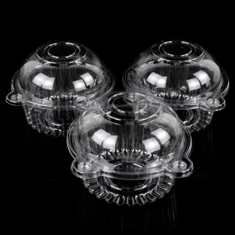 100pcs Clear Cupcake Boxes with Lids, Dessert and Cake Slice Holders, Muffin and Bakery Packaging, Mini Transparent Gift Boxes for Weddings, Birthdays, Baby Showers, and Party Supplies 2