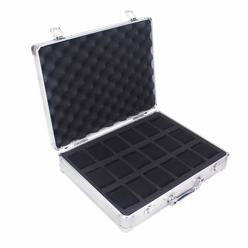 Elegant 18-Slot Aluminum Watch Organizer Box with Brushed Metal Finish, Lockable Jewelry Storage Case for Watches, Bracelets, and Accessories – Premium Display Holder for Men’s and Women’s Collections Elegant 18-Slot Aluminum Watch Organizer Box with Brushed Metal Finish, Lockable Jewelry Storage Case for Watches, Bracelets, and Accessories – Premium Display Holder for Men’s and Women’s Collections