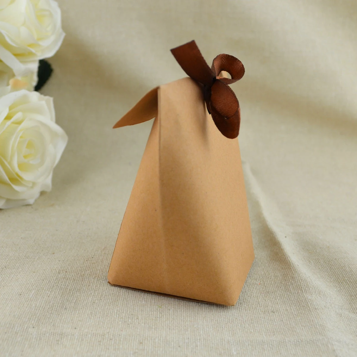 10 Pieces Kraft Paper Candy Gift Bags 6x6x10cm for Party Favors, Wedding Treats, Chocolate Packaging, Small Gifts, Eco-Friendly Bakery & Event Packaging, Durable and Stylish 3