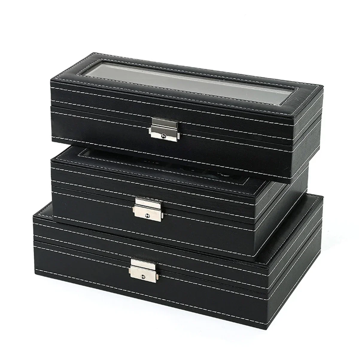 Watch Display Case ⌚ – Stop Tangled Timepieces! Premium PU Leather Organizer with Glass Top for 6/10/12 Luxury Watches