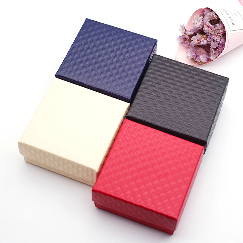 White Jewelry Gift Boxes for Necklace, Earrings, Bracelet, Ring, Brooch, or Keychain – Red Lined Paper Packaging Box for Jewelry Storage or Retail Display, 1/5/10/20PCS Small Wholesale Gift Boxes