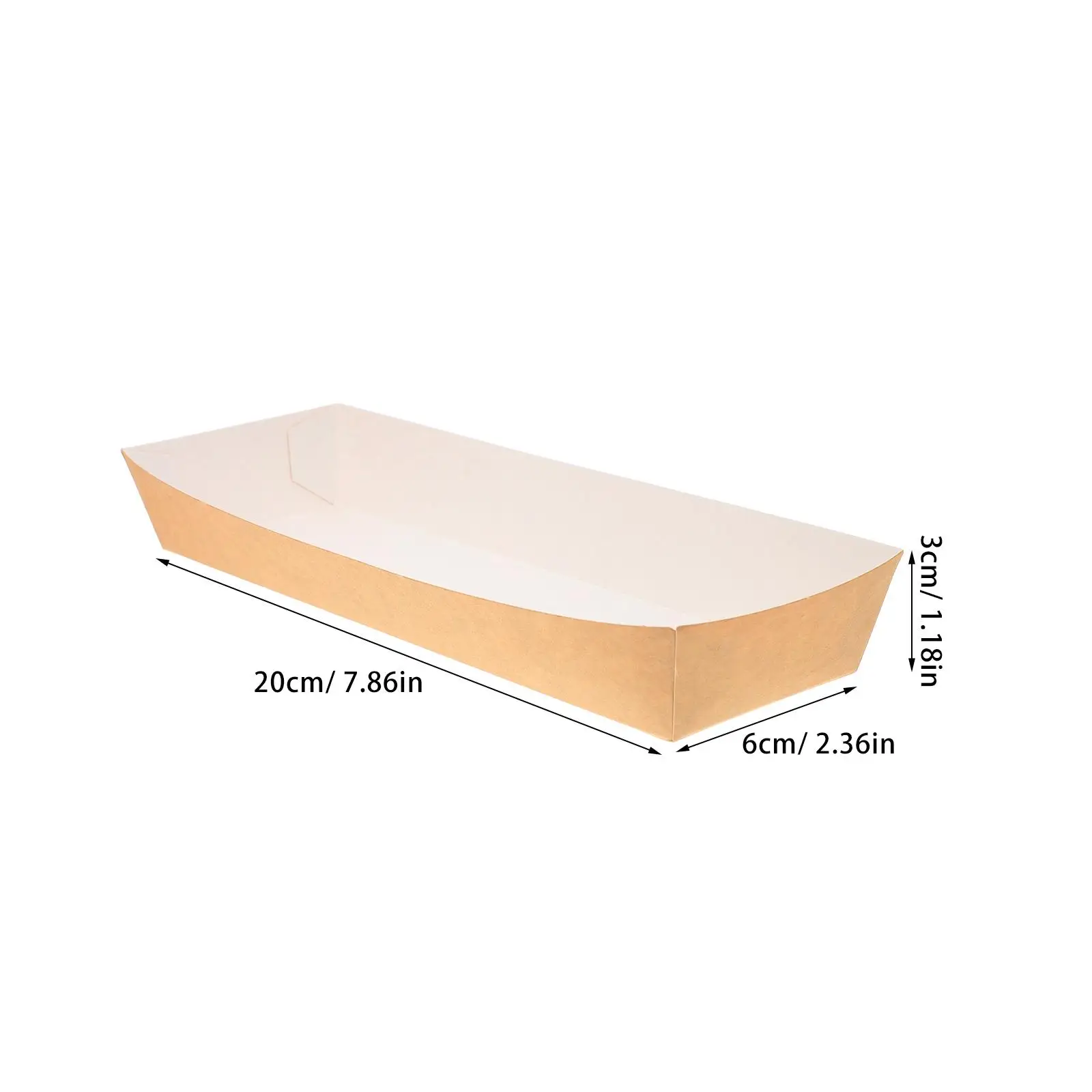 50pcs Disposable Paper Sandwich and Hot Dog Boxes, Kraft Food Boat Trays for Takeout, Picnic, BBQ, Fried Foods, and Party Snacks