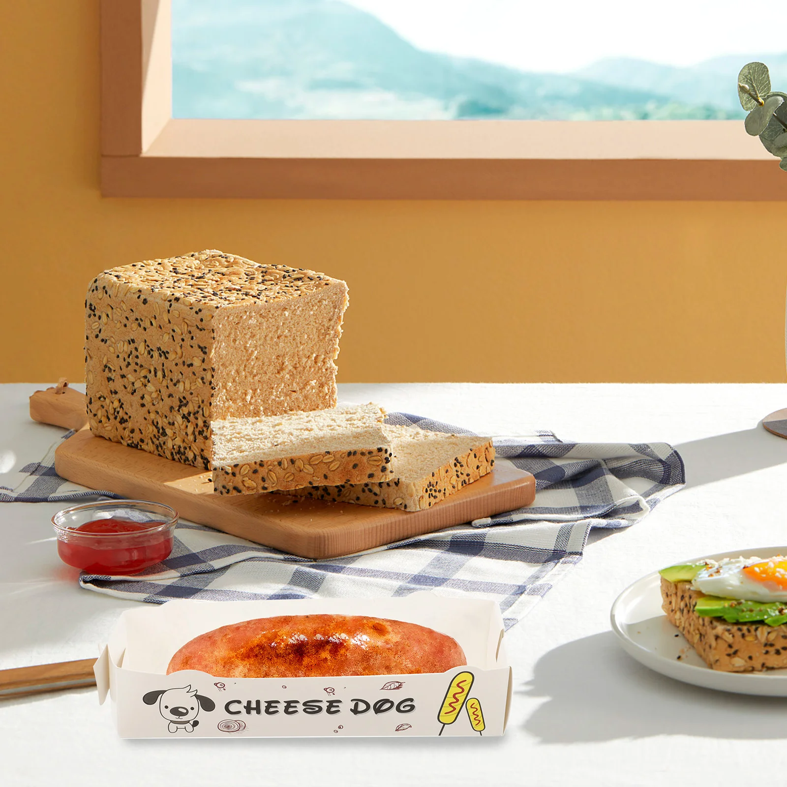 100PCS Hot Dog Paper Boxes Takeaway Disposable Lunch Trays – Kraft Cardboard Containers for Snacks, Sausage, Sandwich, Cookies, Bread, Desserts, Wedding Treats and Party Catering Supplies