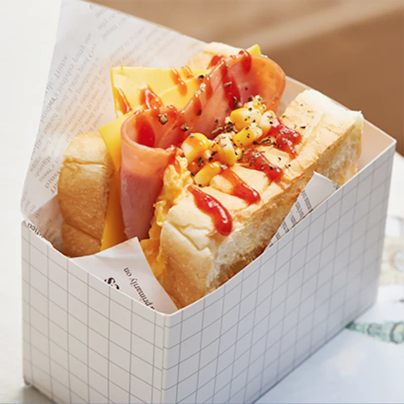 10pcs Cardboard Sandwich & Burger Packaging Boxes, Kraft Paper Food Containers for Cakes, Bread, Snacks, Sushi, Sandwiches, Fried Chicken, Steak, Takeout, Wedding Party, Eco-Friendly Meal Packaging - 图片 4