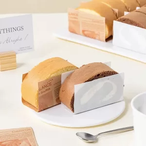 100 Sheets Non-Stick Cake Roll Side Liners, Oil-Proof Baking Parchment Strips for Cake, Bread, Cookies, Cheesecake, Pizza, Meat and Candy Wrapping, Durable Silicone-Coated Paper for Kitchen and Bakery Use