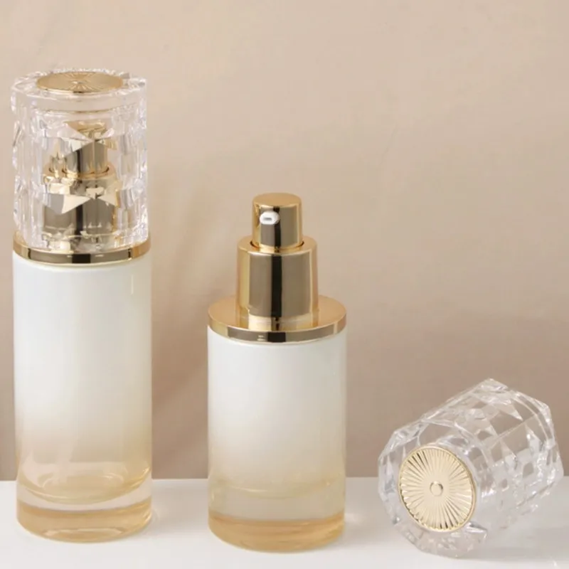 6pcs Glass Cosmetic Containers Set – 30g 50g Cream Jars + 30ml 50ml 100ml 120ml Empty Lotion Pump Bottles, Refillable Jars and Dispensers for Emulsion, Skincare, and DIY Cosmetic Packaging 3