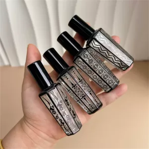 15ml Refillable Glass Perfume Spray Bottle – Portable Travel Atomizer with Pump for Fragrance, Alcohol, Toner, or Cosmetic Liquids | Black Compact Reusable Bottle with Fine Mist Sprayer for Daily & Travel Use