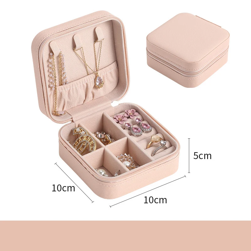 Travel Organizer Case 💼 PU Leather Jewelry Storage Box – Portable for Earrings, Necklaces, Rings – Compact Women’s Jewelry Holder – Multi-Functional Display & Storage Solution for Home and Travel – Durable, Lightweight, Elegant - 图片 11