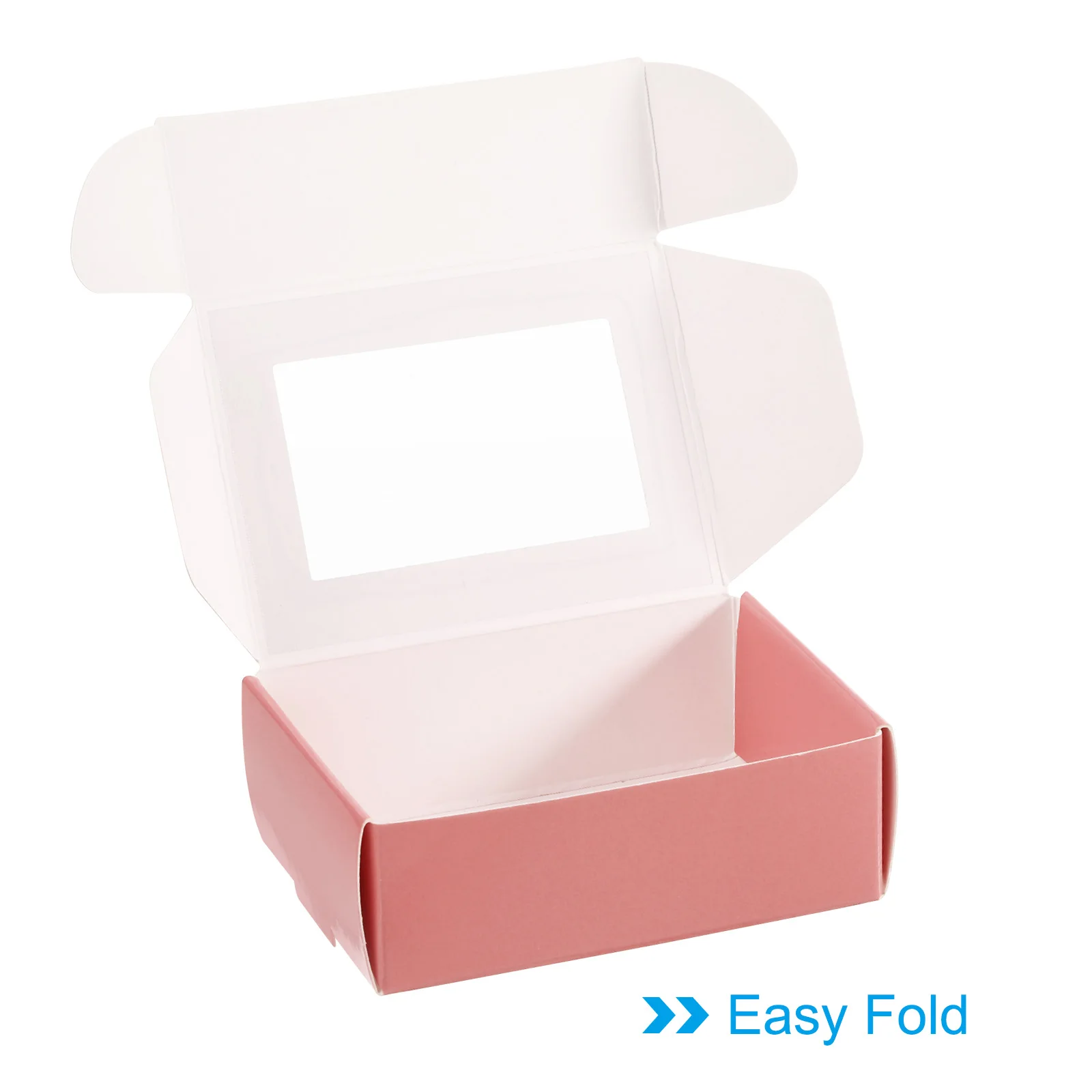 30-Pack Mini Rectangular Paper Soap Boxes with Clear Window for Handmade Soaps, Jewelry, or Small Gifts, 3.5"x2.5"x1", Pink Blue Golden, DIY Personalized Packaging, Birthday Party, Wedding, Holiday Gift, Recyclable Eco-Friendly Storage Cartons - 图片 4