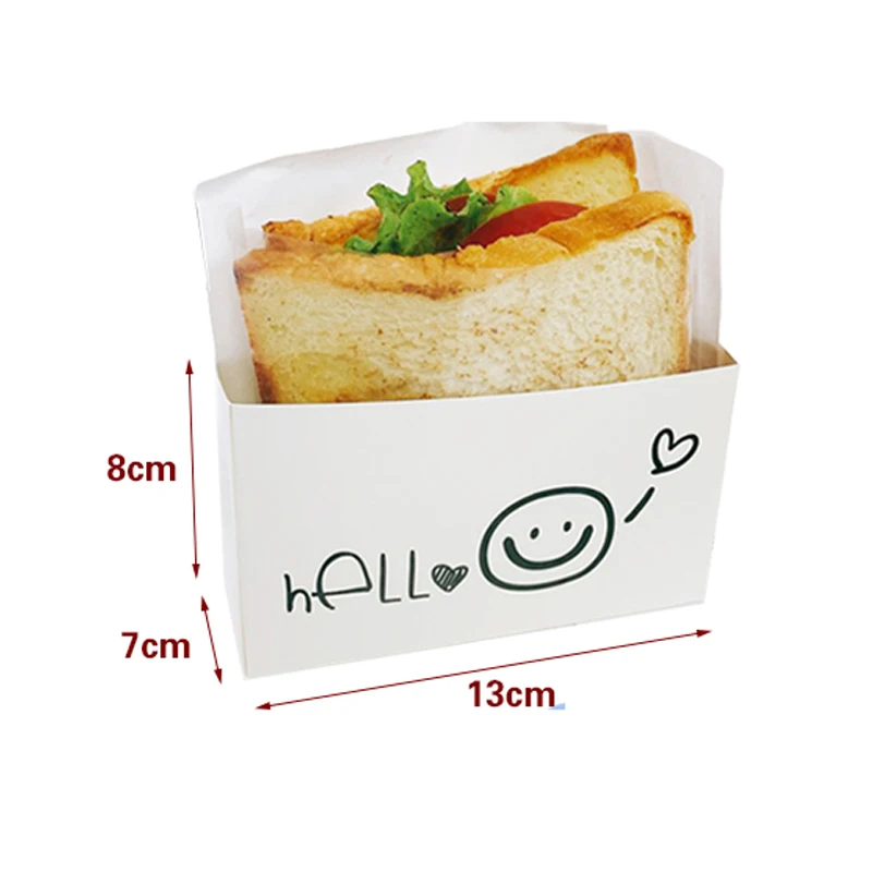 50PCS Kraft Paper Sandwich and Burger Packaging Boxes with Oilproof Lining, Disposable Toast and Bread Holder Paper Trays for Pastry, Cake, Sushi, Fried Chicken, Steak, Vegetables, Snacks, Party or Wedding - 图片 9