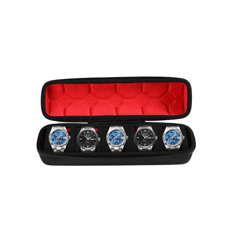 Travel Watch Organizer | 5-Slot Portable Watch Storage Case with PU & Velvet Lined Compartments, Compact Travel Watch Organizer for Men, Women, Smartwatches, Fitness Trackers, and Luxury Timepieces, Waterproof and Durable - 图片 10
