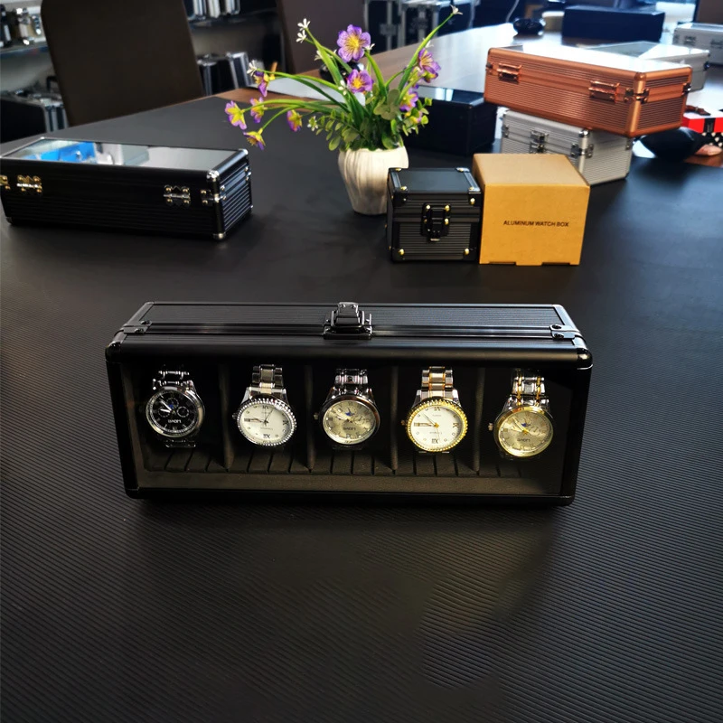 Aluminum Watch Display Case with 1/3/5 Slots, Portable Suitcase Organizer for Men & Women, Multifunctional Clock Storage Box, Watch Stand Holder, Jewelry Storage and Travel Case with Secure Compartments 13