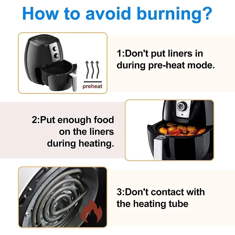 50/100 Pcs Square Air Fryer Parchment Paper Liners – Upgraded Disposable Baking Paper with Perforated Design for Frying, Cooking, Steaming and Oven Use - 图片 4