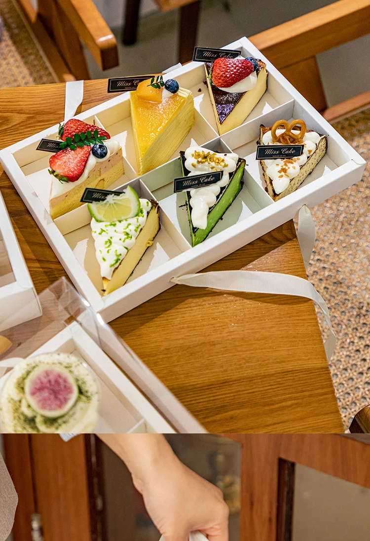 Premium Kraft Paper Dessert Gift Box with 4/6/9 Compartments – Sturdy Pastry Container for Mousse Cups, Cupcakes, Mini Cakes, Picnic Treats, Party Favors, Bakery Packaging, Holiday and Celebration Use 5