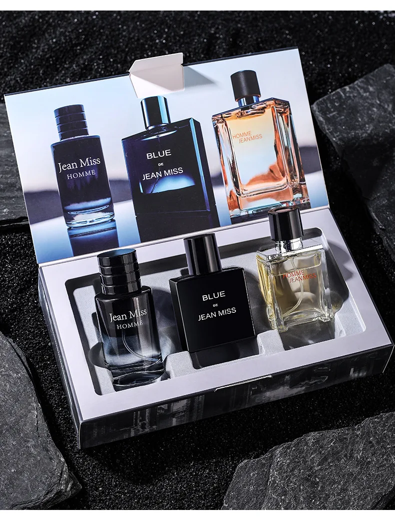 Men’s 3-Piece Empty Perfume Bottle Gift Set – Premium Refillable Glass Bottles with Elegant Gift Box, Portable Cologne Containers with Spray Cap for Travel, Display, or DIY Fragrance Storage 1