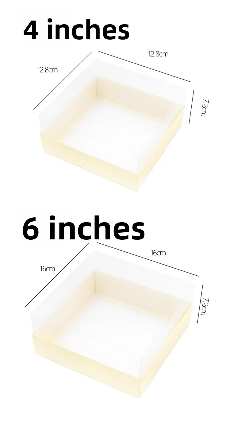 Transparent Cake Packaging Box 🎂 – 4 & 6 Inch Sturdy, Lightweight, Korean Style DIY Chiffon & Light Cheese Cake Box for Bakery & Kitchen Use 1