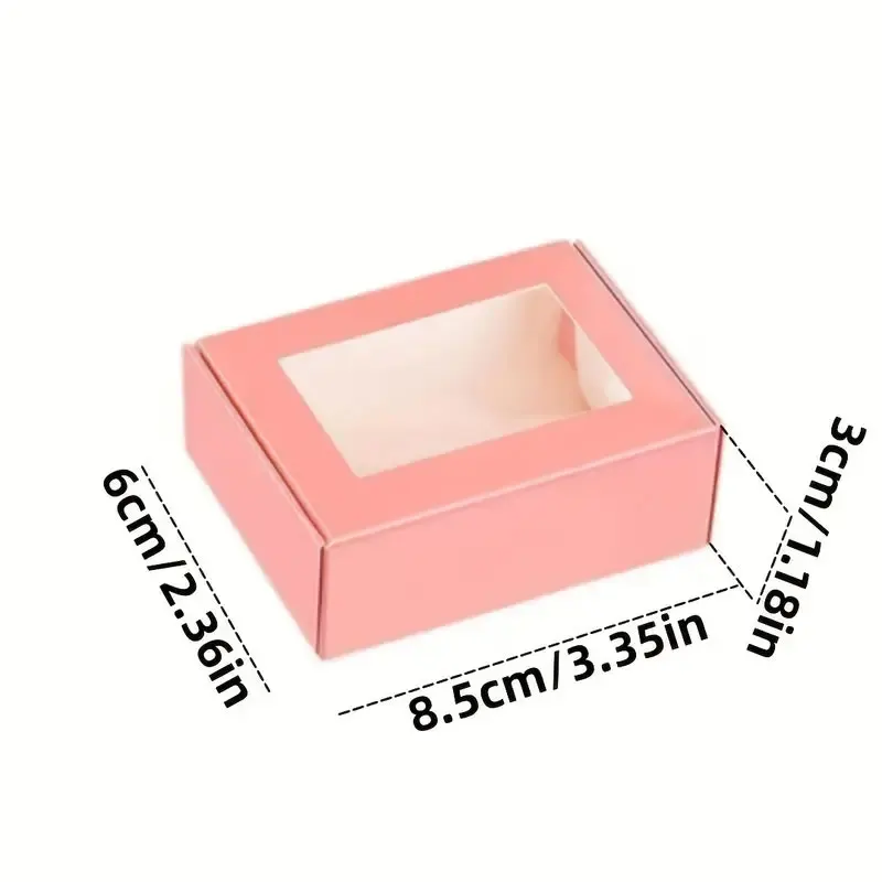 10/30-Pack Mini Pink Cardboard Gift Boxes with Transparent Window for Jewelry, Candy, Chocolate, Mini Soap, Wedding & Party Favors, Birthday, Holiday Celebration, DIY Decoration, Sturdy Recyclable Favor Boxes 5