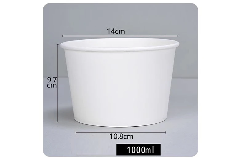 50Pcs Disposable Paper Bowls Eco-Friendly Round Food Containers with Lids, Takeaway Salad Soup Rice Noodle Lunch Packaging Boxes for Restaurants, Picnics, Catering, Fast Food and Party Use 4