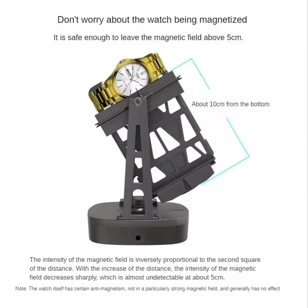 Automatic Watch Winder Self-Winding Device for Mechanical Watches, Dual Swing Modes with Silent Operation, USB and Plug-In Charging Options, Compact 18x12x8cm Watch Rotation Box - 图片 6