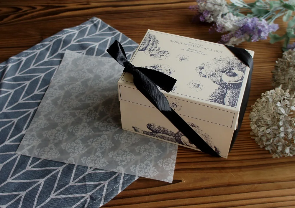 10 Pcs Blue Dog Bear Doll Paper Boxes 15.5×10×12cm for Wedding Birthday Valentine’s Day Chocolate Cookies Candy Macaron Packaging Food Safe Kraft Paper Gift Boxes 10